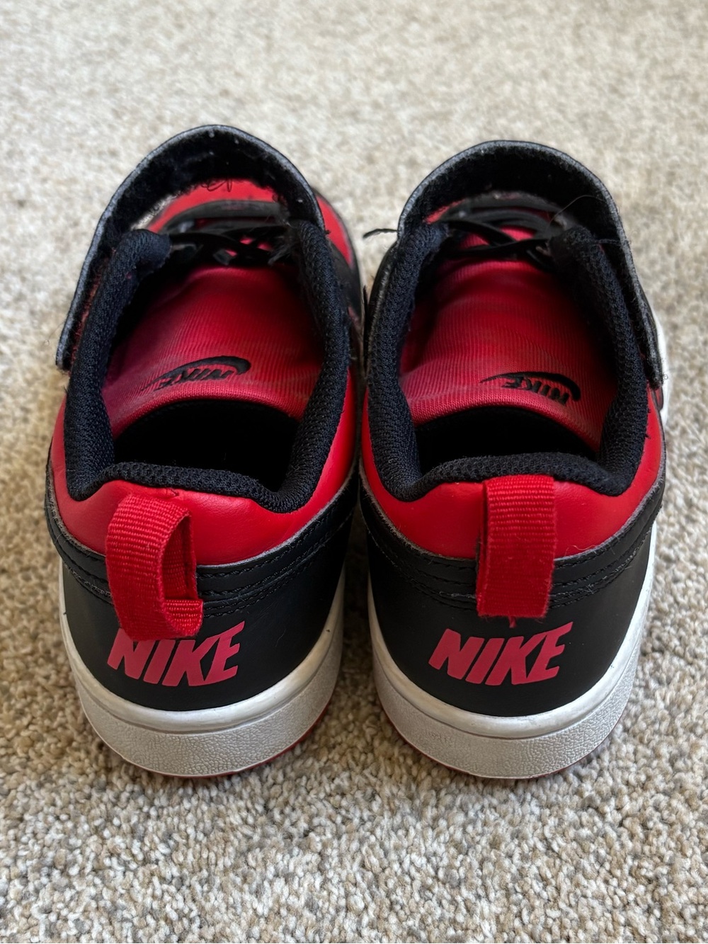 Nike - Unisex Court Borough Low Recraft Sneakers - Size 2Y - Red & Black - Picture 5 of 10